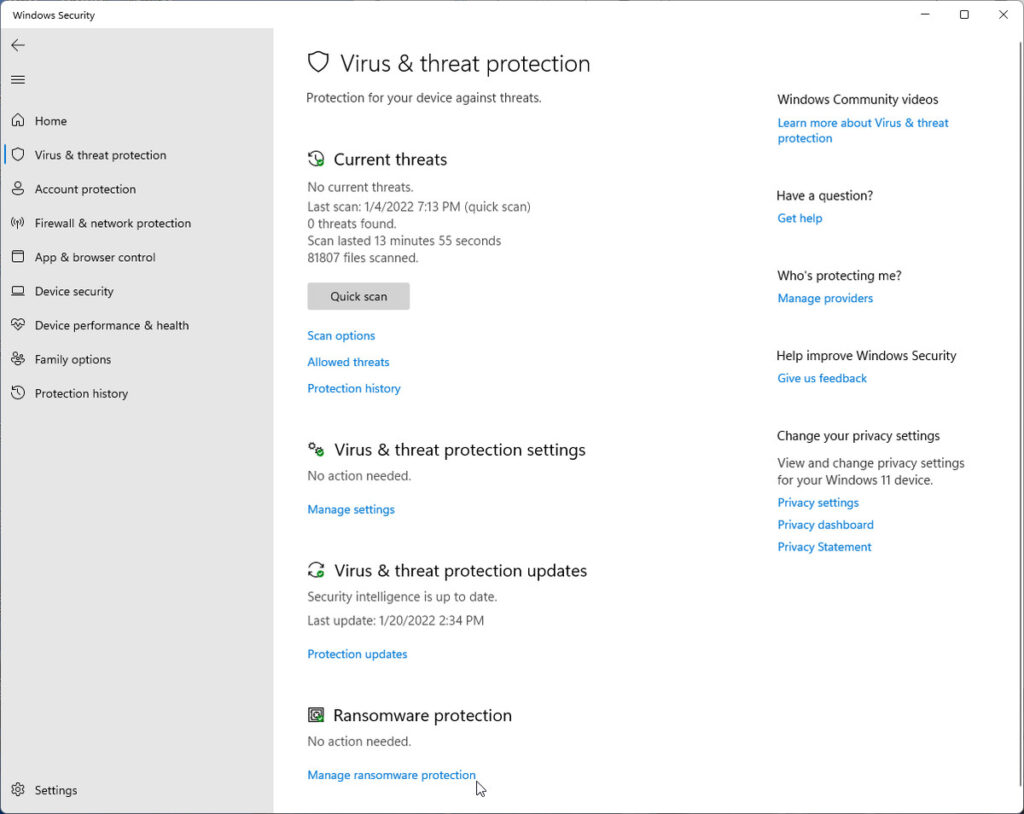 WINDOWS DEFENDER برنامج حماية ويندوز