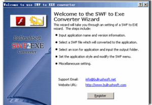 BULLRUSHSOFT SWF2EXE CONVERTER 2.01 برنامج تحويل الفلاش EXE الى SWF