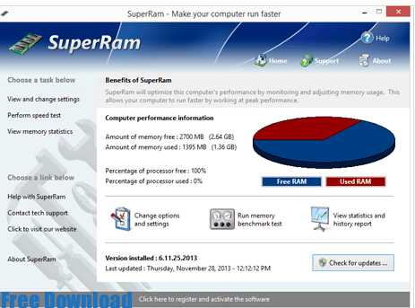تحميل برنامج تسريع و تنظيف الرامات للكمبيوتر 2015 مجانا SuperRam