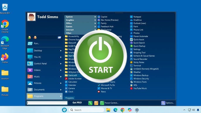 برنامج تغيير قائمة ابدأ START MENU X 4.4